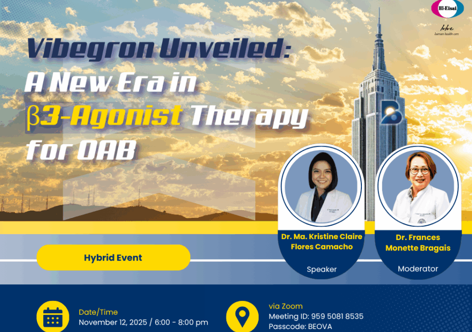 Vibegron Unveiled: A New Era B3-Agonist Therapy for OAB | November 12, 6:00PM-8:00PM